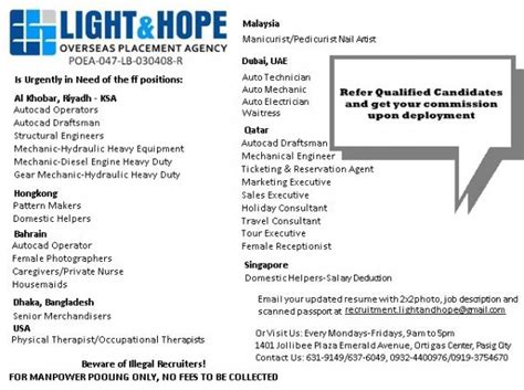 Light And Hope Overseas Placement Agency photos .